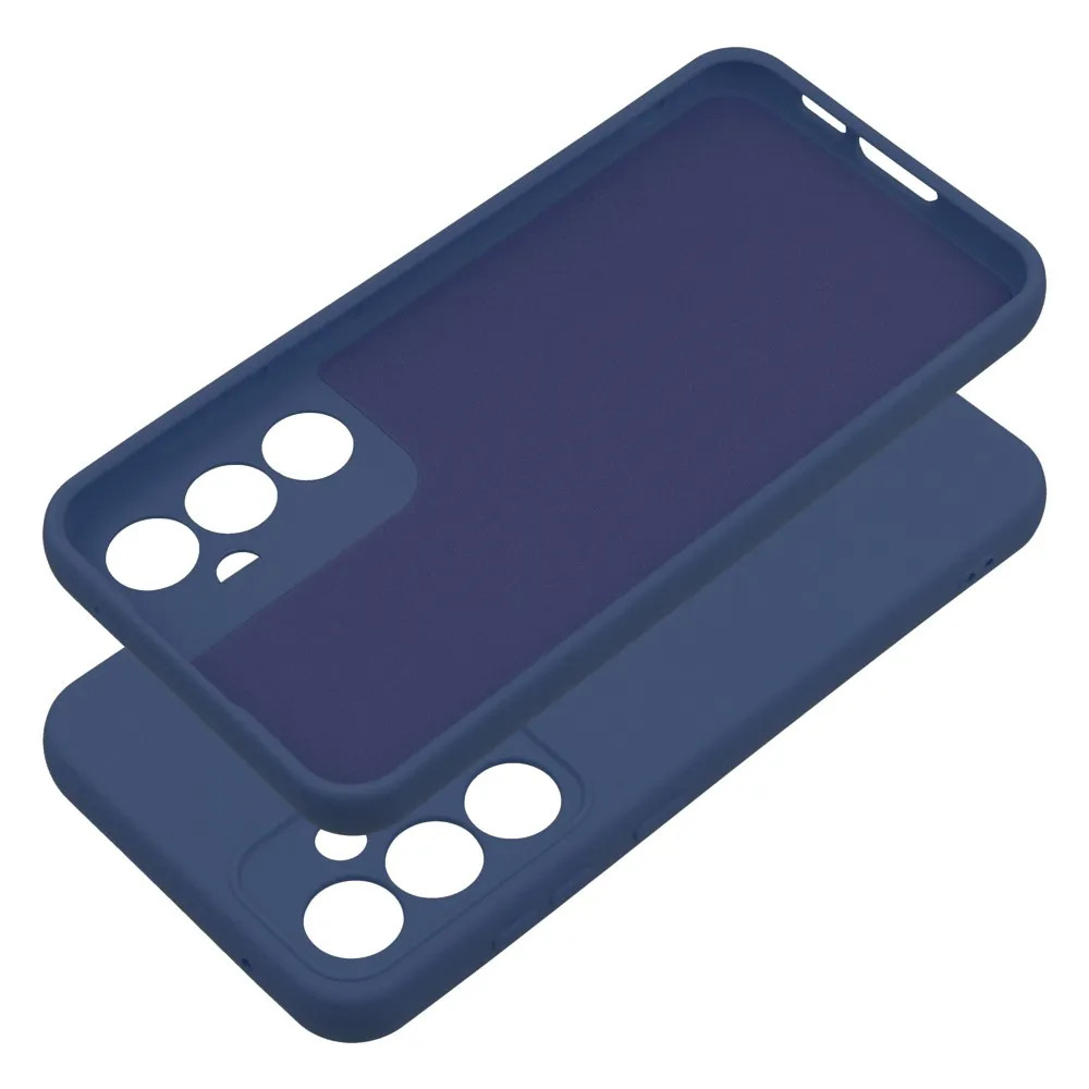 Husa Samsung Galaxy S22, Luxury Silicone, catifea in interior, protectie camere, albastru inchis — varianta 3