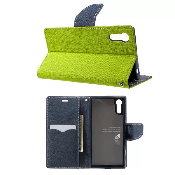 Husa protectie Samsung Galaxy A33 5G, Fancy Case, tip carte, inchidere magnetica, verde lime/albastru — varianta 3