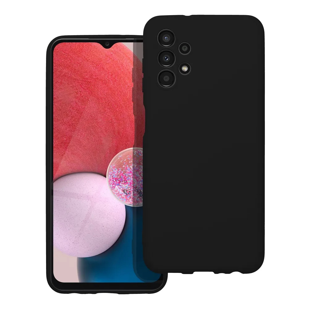 Husa Samsung Galaxy A13 4G Luxury Silicone, catifea in interior, protectie camere, neagra — varianta 2