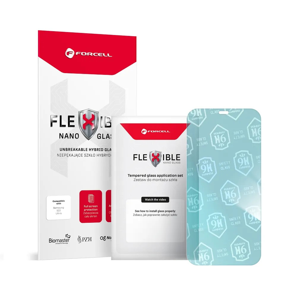 Folie Samsung Galaxy S22 Plus, Flexible Nano Glass, hibrid sticla + plastic, antibacteriana — varianta 3