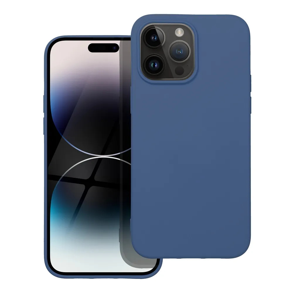 Husa Apple iPhone 14 Pro Max, Luxury Silicone, catifea in interior, albastra — 2