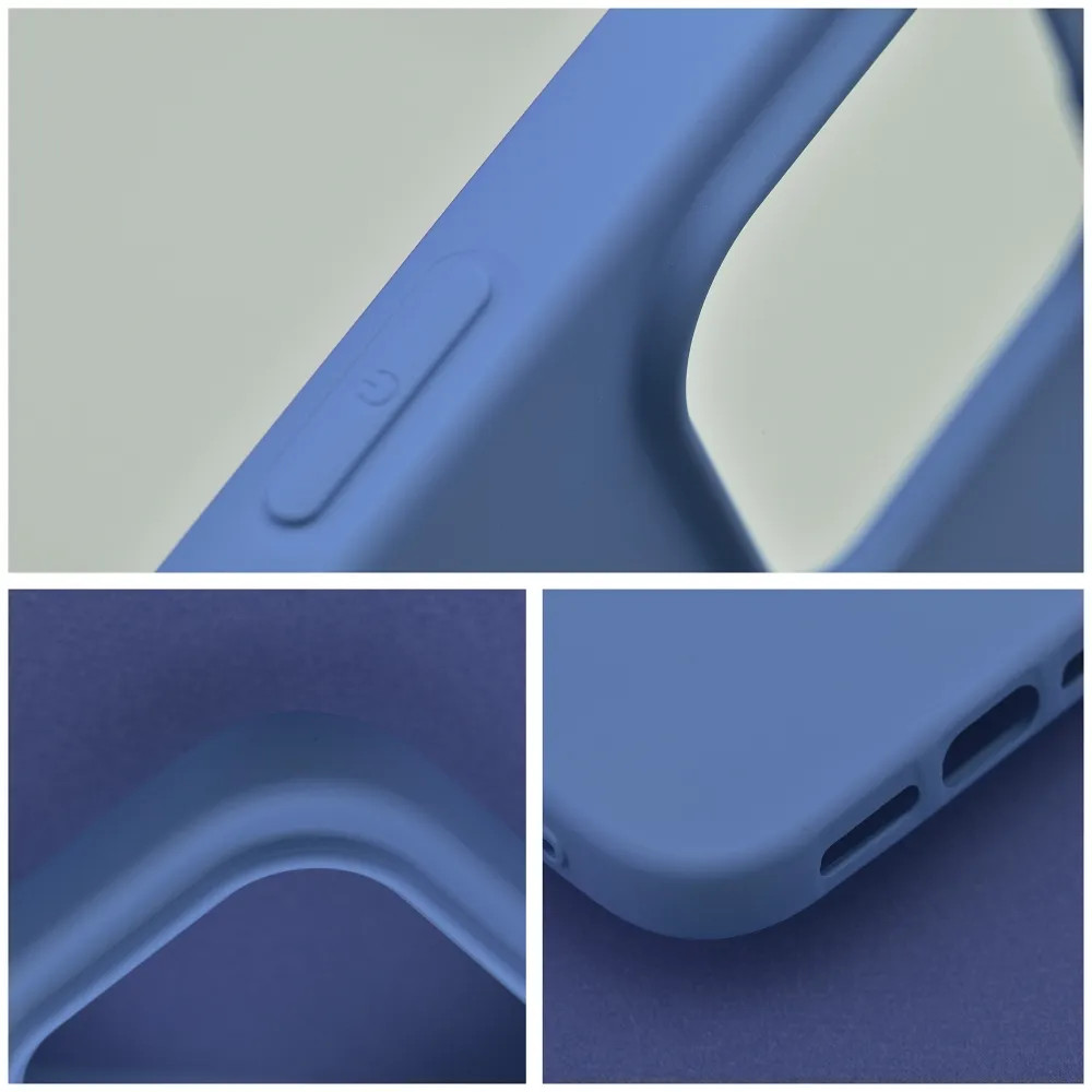 Husa Apple iPhone 14 Pro Max, Luxury Silicone, catifea in interior, albastra — 5