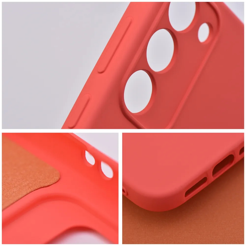 Husa Samsung Galaxy A34 5G, Luxury Silicone, protectie camera, catifea in interior, rosu piersica — 4
