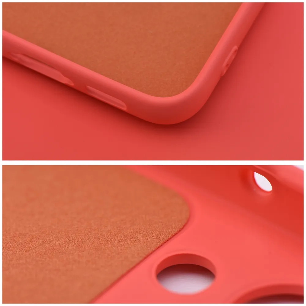 Husa Samsung Galaxy A14 5G/4G, Luxury Silicone, protectie camera, catifea in interior, rosu piersica — varianta 6