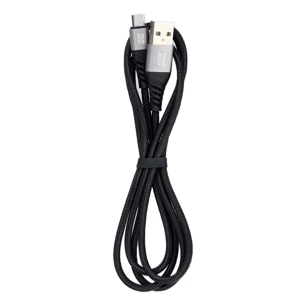 Cablu de date si incarcare MicroUSB Bluestar, 1.2 metri, 2A, negru — varianta 2