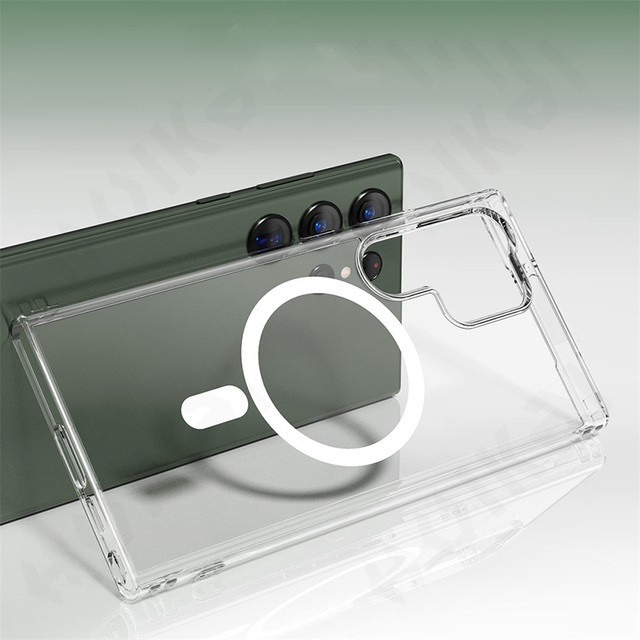 Husa protectie Samsung Galaxy S24 Ultra, compatibila MagSafe, hybrid PC + TPU, transparenta — varianta 2