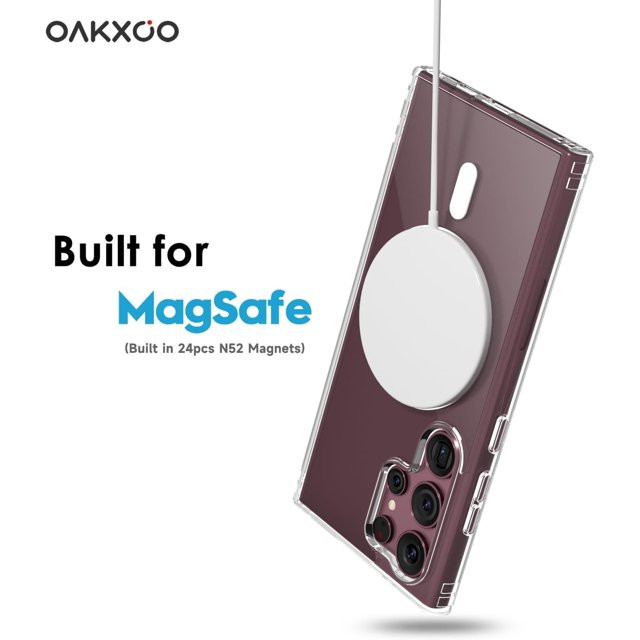 Husa protectie Samsung Galaxy S24 Ultra, compatibila MagSafe, hybrid PC + TPU, transparenta — varianta 5