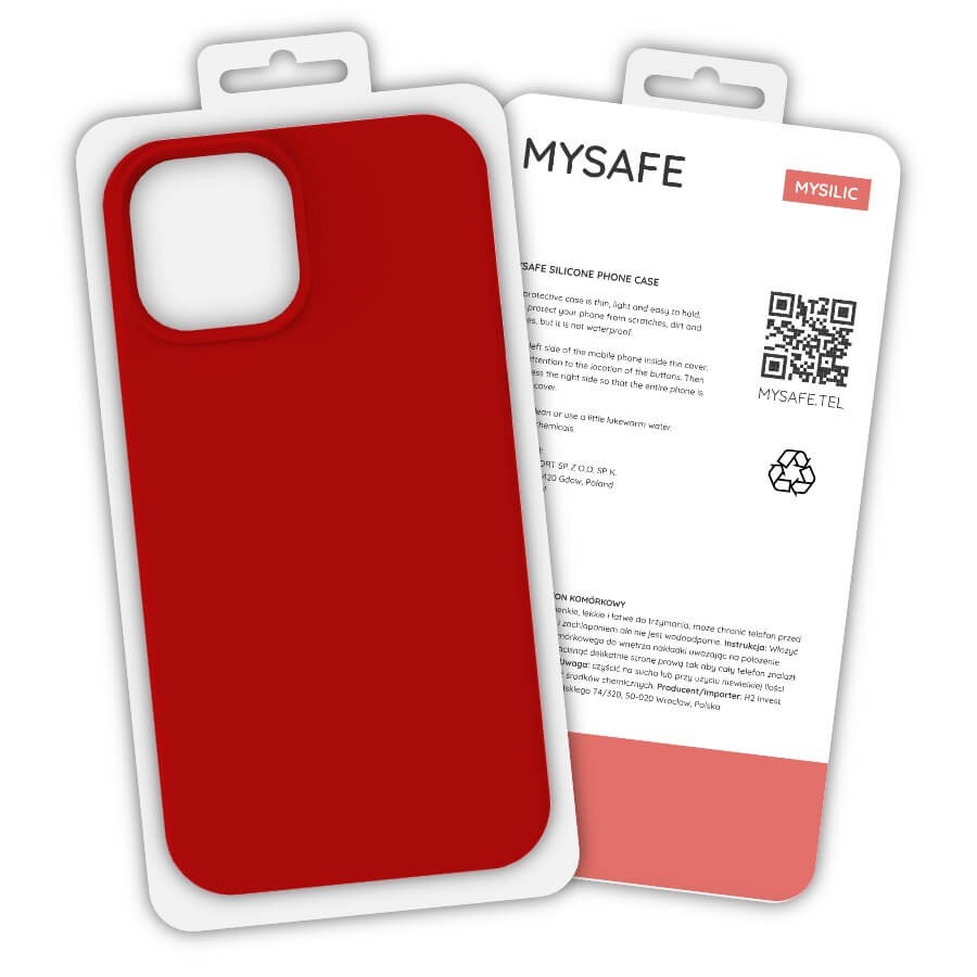 Husa protectie MySafe Silic pentru Apple iPhone 13 Mini, catifea in interior, rosu — 7