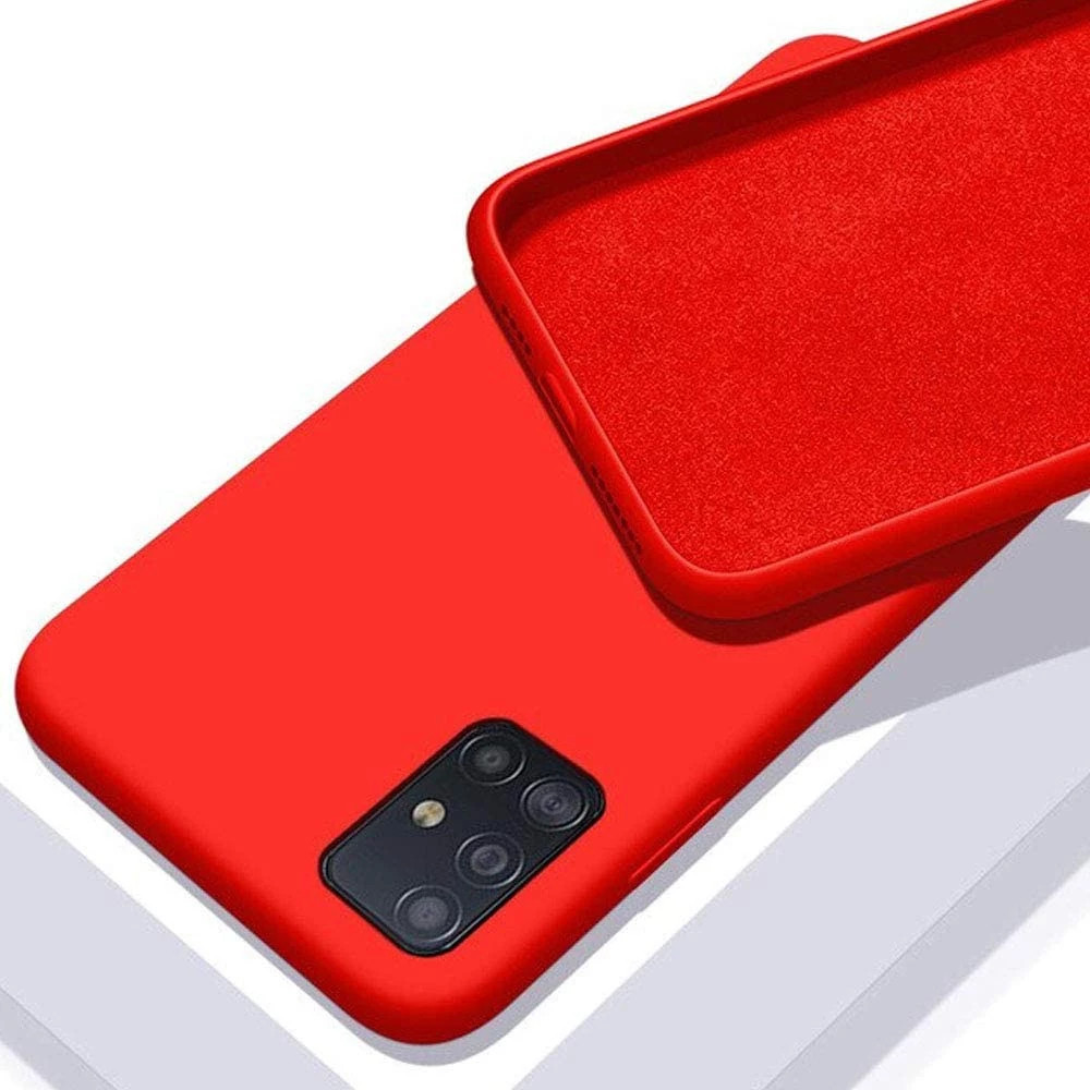 Husa Samsung Galaxy A72 4G/5G, Luxury Silicone, catifea in interior, rosie — varianta 2