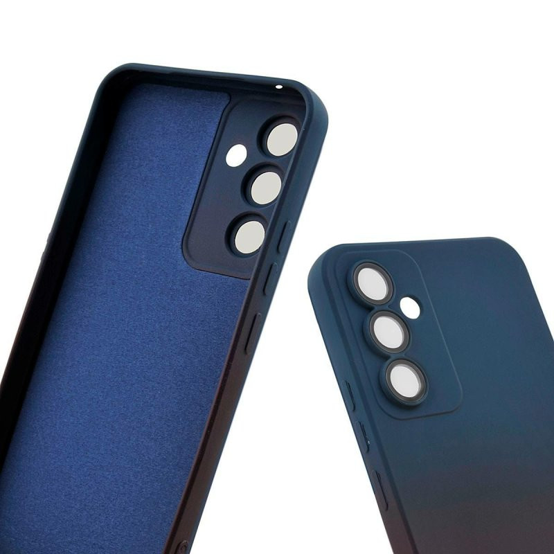 Husa Samsung Galaxy A32 5G, Luxury Ombre Silicone, catifea in interior, protectie camere, albastru/visiniu — varianta 5