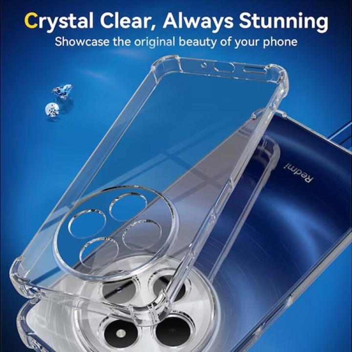 Husa Xiaomi Redmi 14C, TPU transparent, intarituri in colturi, grosime 1,5 mm — varianta 2