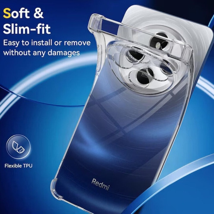 Husa Xiaomi Redmi 14C, TPU transparent, intarituri in colturi, grosime 1,5 mm — varianta 3