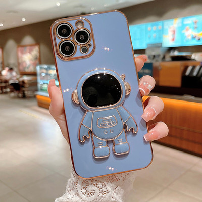 Husa Apple iPhone 15, Astronaut Case, protectie camera, functie stand expunere, albastra — varianta 2