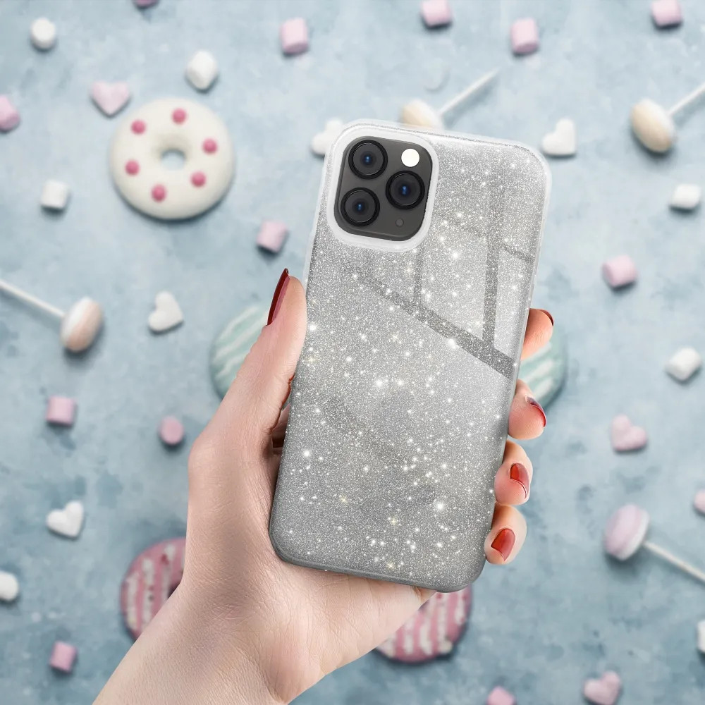 Husa protectie Samsung Galaxy A35, Luxury Glitter, argintie — varianta 4