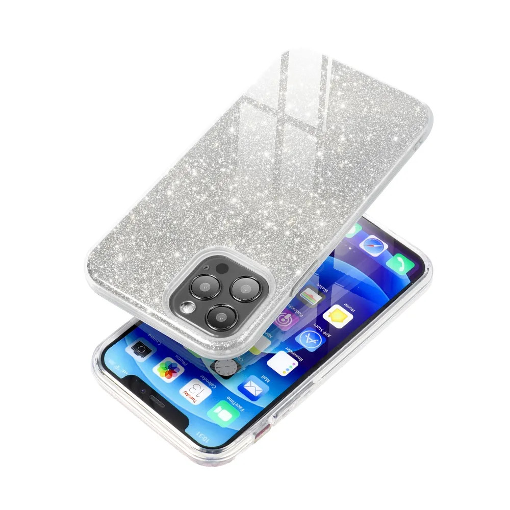 Husa protectie Samsung Galaxy A35, Luxury Glitter, argintie — varianta 5