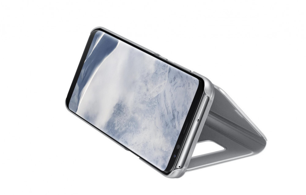Husa Samsung Galaxy A35, Mirror Clear View, argintie — varianta 3