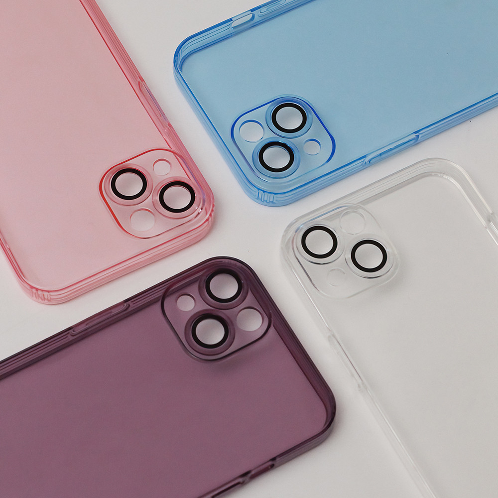 Husa Samsung Galaxy A05s, Slim Color, TPU roz transparent, protectie camere — varianta 2