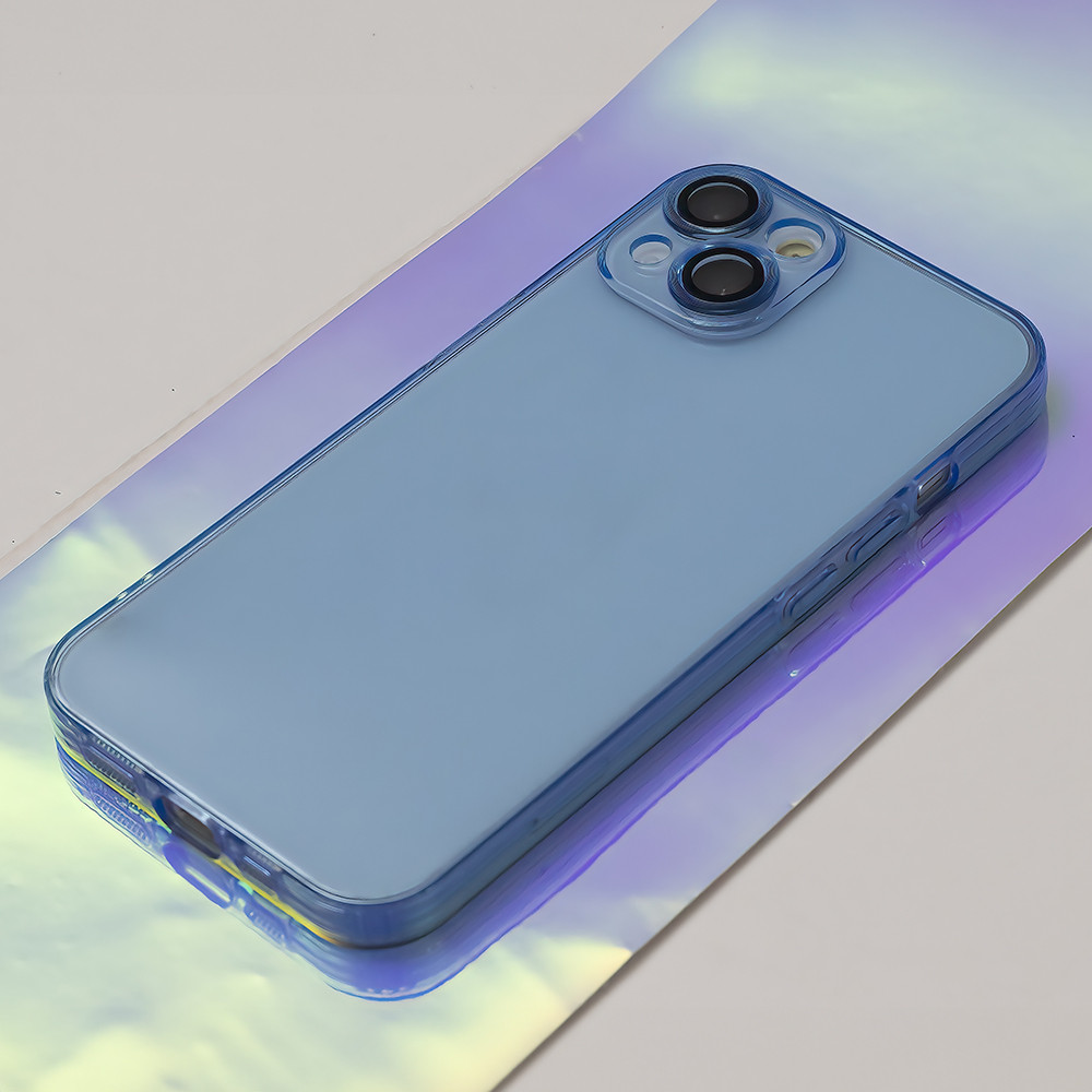 Husa Samsung Galaxy A05s, Slim Color, TPU albastru transparent, protectie camere — varianta 2