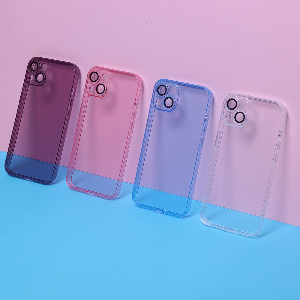 Husa Samsung Galaxy A05s, Slim Color, TPU albastru transparent, protectie camere — varianta 5