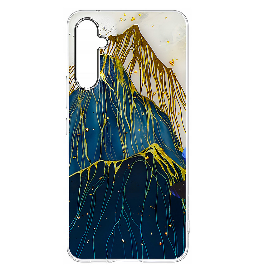 Husa protectie Samsung Galaxy A35, Gold Glam Mountain — varianta 2