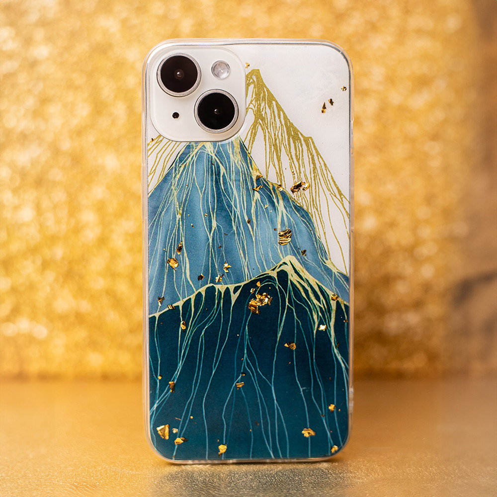 Husa Apple iPhone 15 Pro, Gold Glam, Mountain — varianta 3