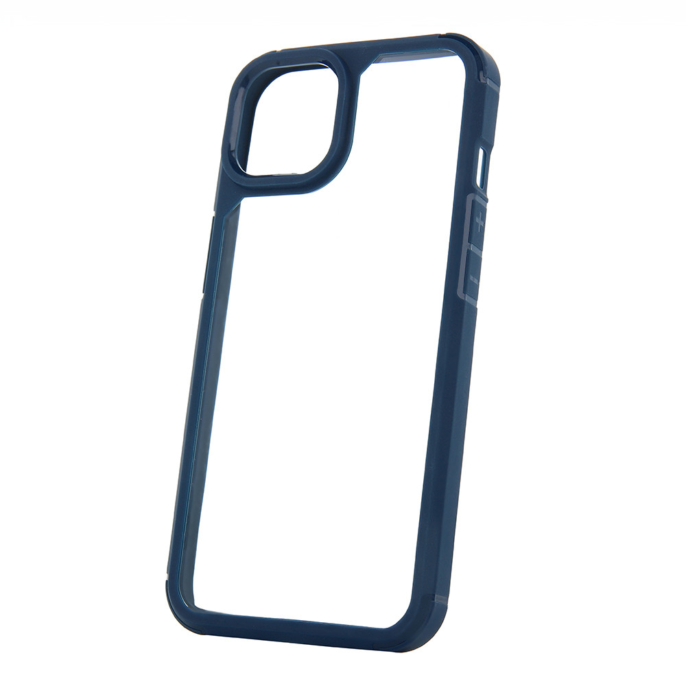 Husa protectie Apple iPhone 14 Pro Max, Color Shock TPU, margini antisoc, spate transparent, albastru — 4