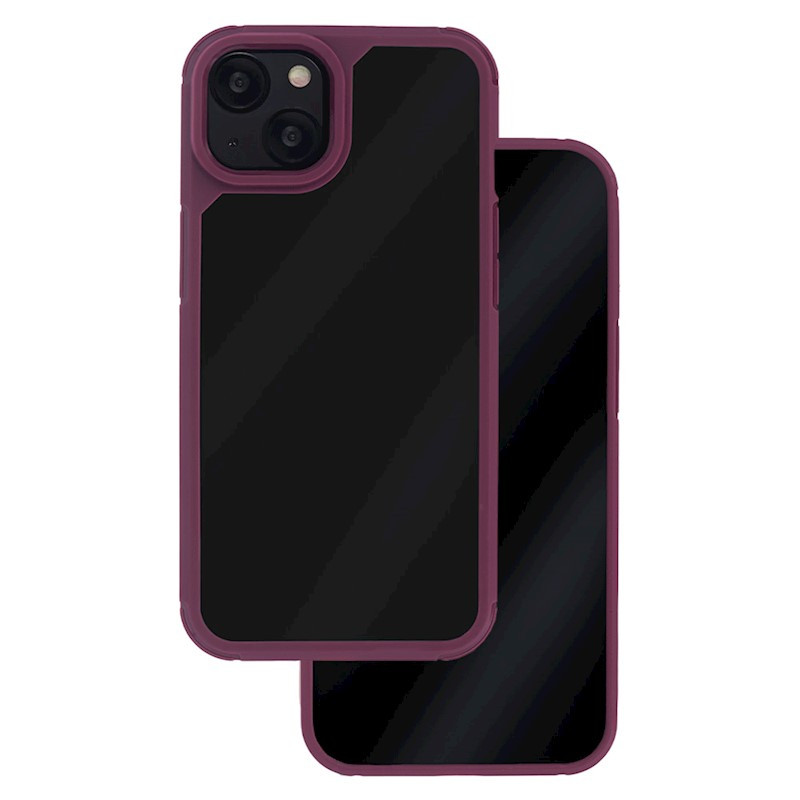 Husa protectie Apple iPhone 14 Pro, Color Shock TPU, margini antisoc, spate transparent, burgundy — varianta 3