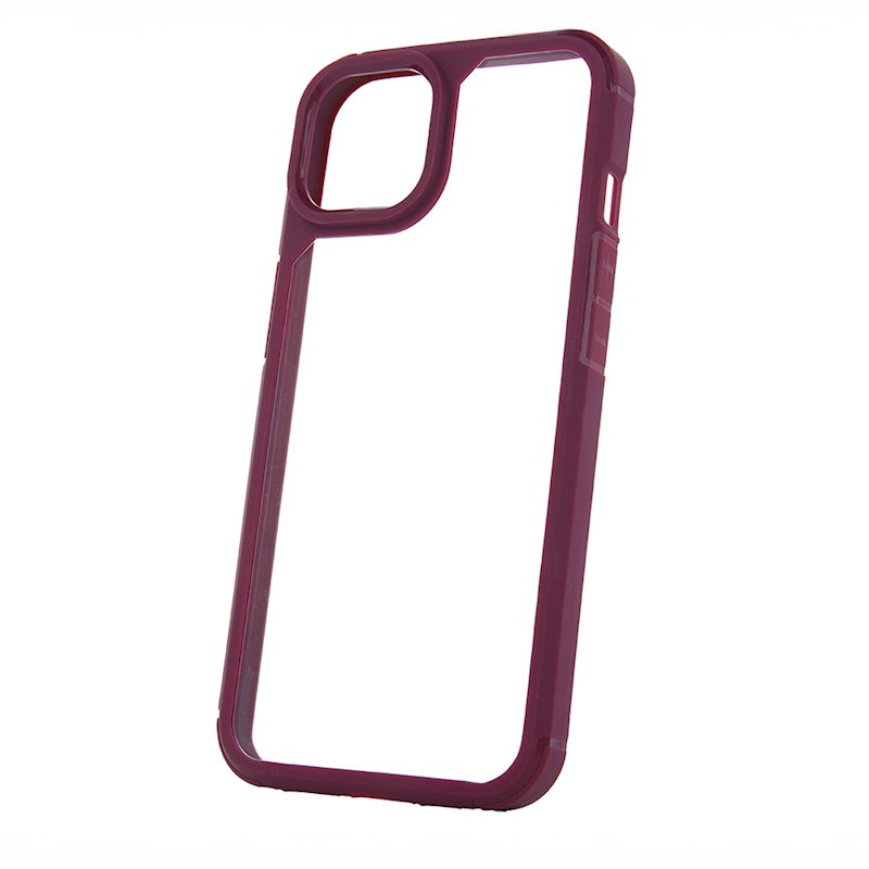 Husa protectie Apple iPhone 14 Pro, Color Shock TPU, margini antisoc, spate transparent, burgundy — varianta 4