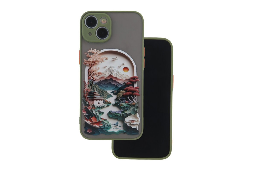 Husa Samsung Galaxy A55, Ultra Trendy, protectie camera, TPU + PC, margini verzi — varianta 3