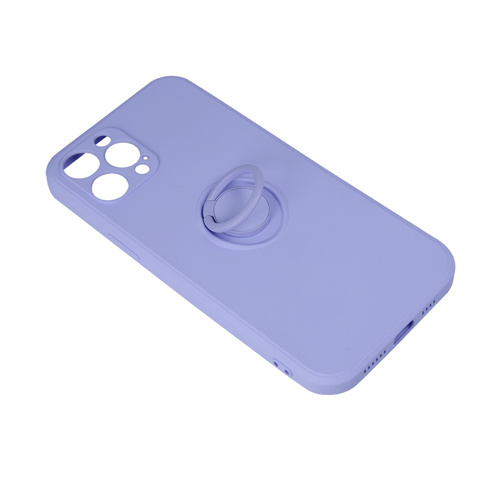 Husa Apple iPhone 16, Ring Silicone, suport sustinere rotativ, catifea in interior, mov — varianta 2