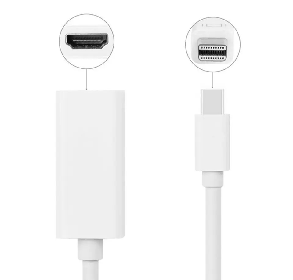 Cablu adaptor mini DisplayPort (DP) - HDMI Active, rezolutie Full HD, alb — 2