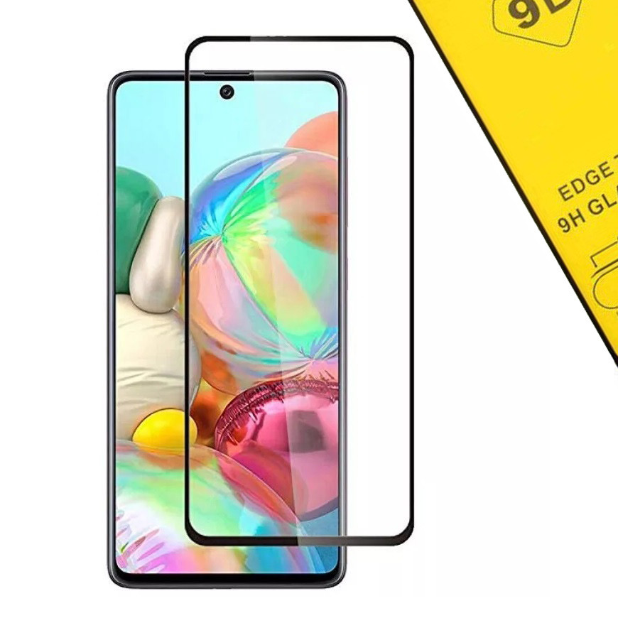 Folie sticla Samsung Galaxy A71, Full Glue 9D, margini negre — varianta 2