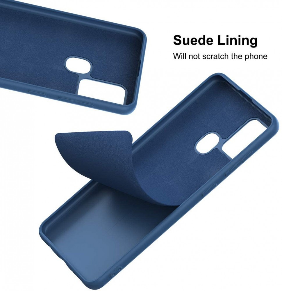 Husa Liquid Silicone Case pentru Apple iPhone 7/8, interior microfibra, albastra — varianta 2