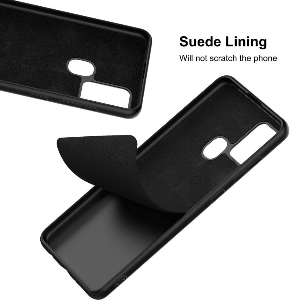Husa Liquid Silicone Case pentru Samsung Galaxy A41, interior microfibra, roz pal — varianta 2