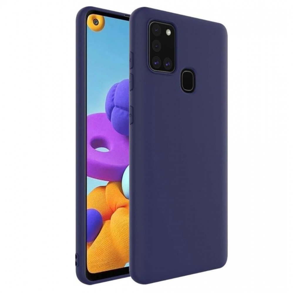 Husa Samsung Galaxy A42 5G Matt TPU, silicon moale, albastru inchis — varianta 2