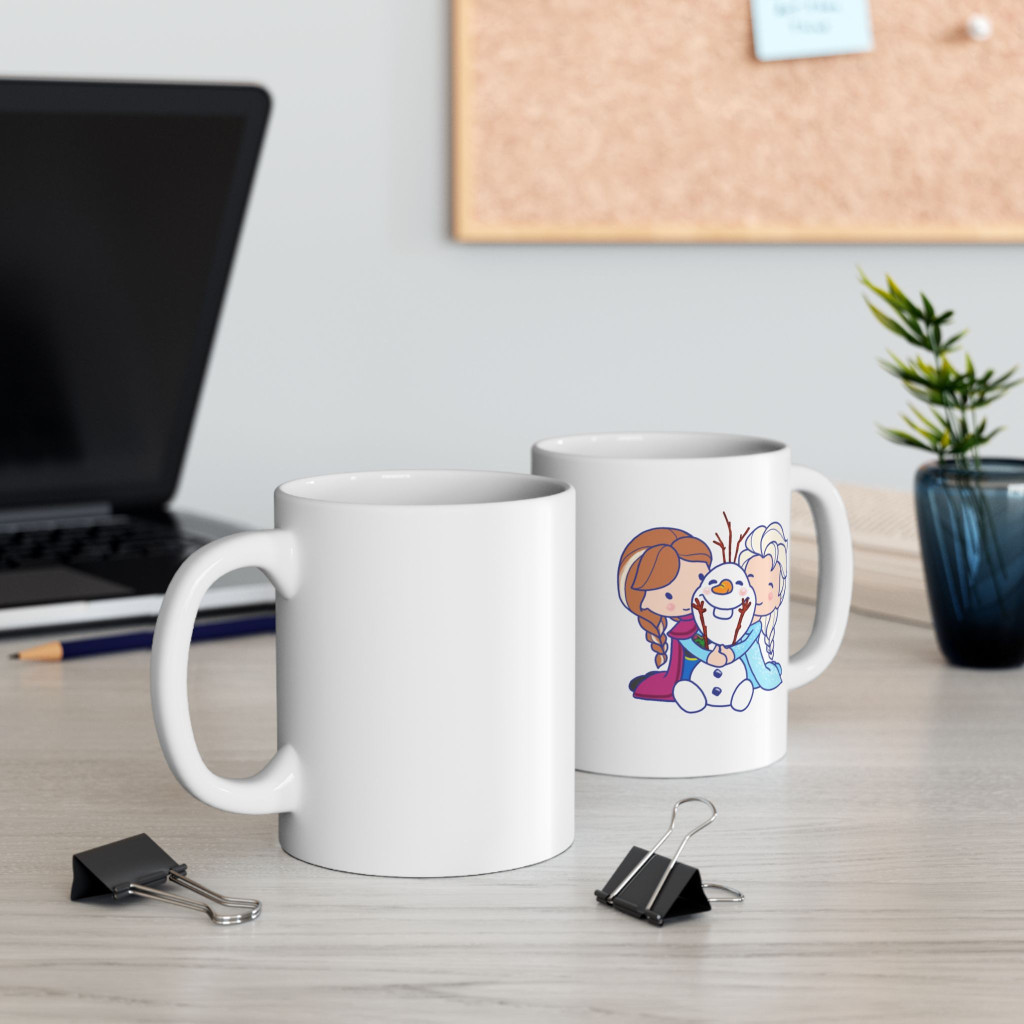 Cana ceramica personalizata, design Frozen, 330 ml, alba — varianta 3