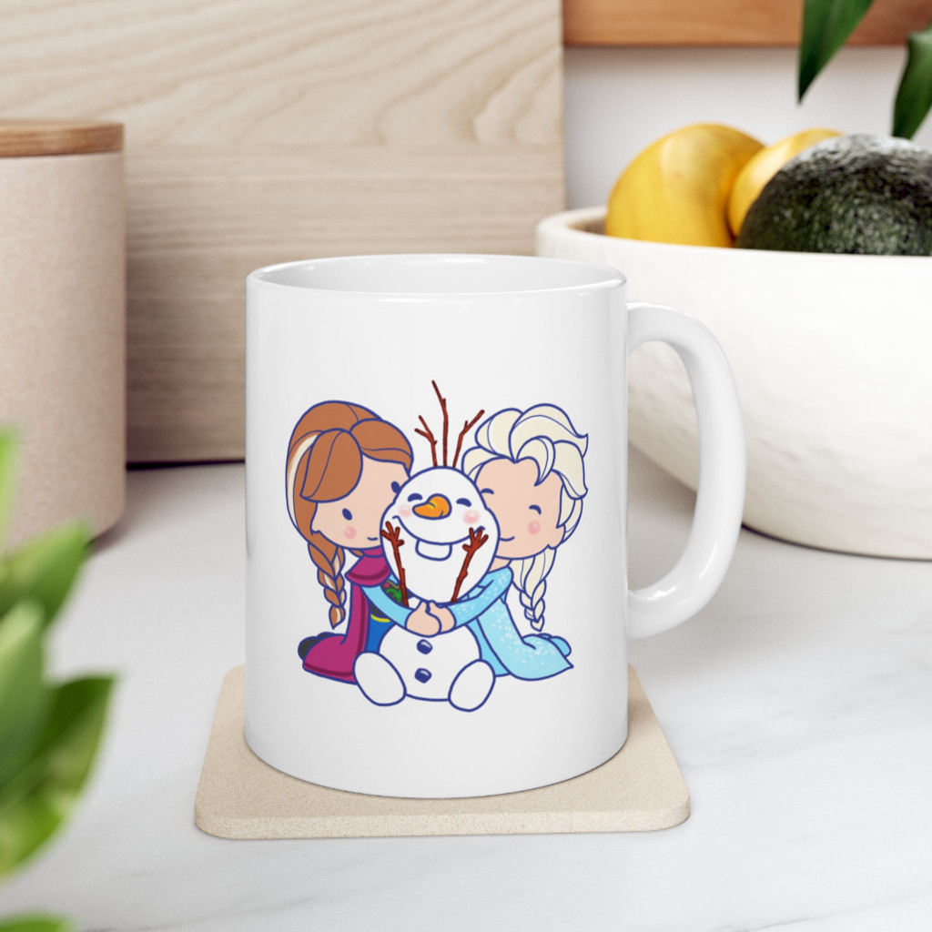 Cana ceramica personalizata, design Frozen, 330 ml, alba — varianta 5