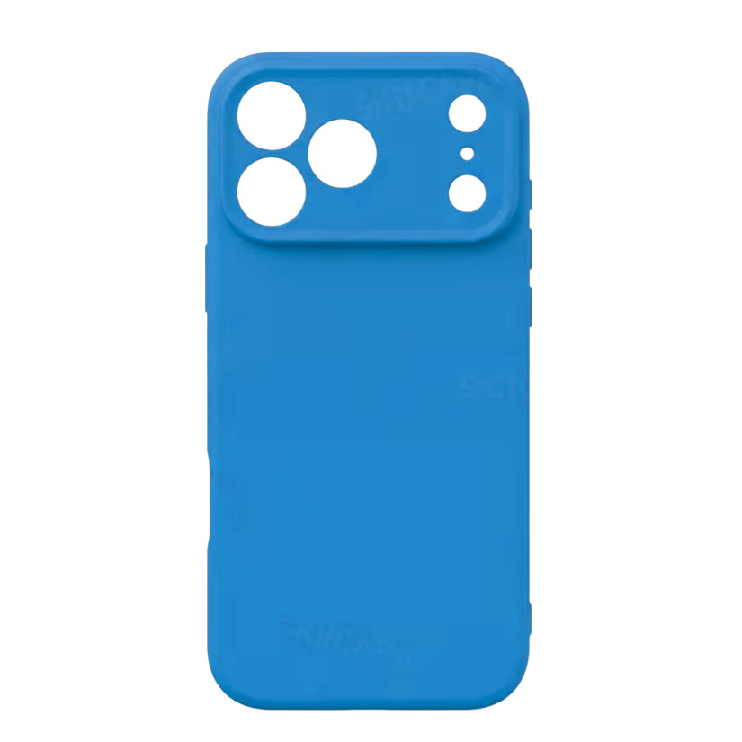 Husa Apple iPhone 17 Pro Max, Luxury Silicone, protectie camera, catifea in interior, albastru deschis — varianta 2