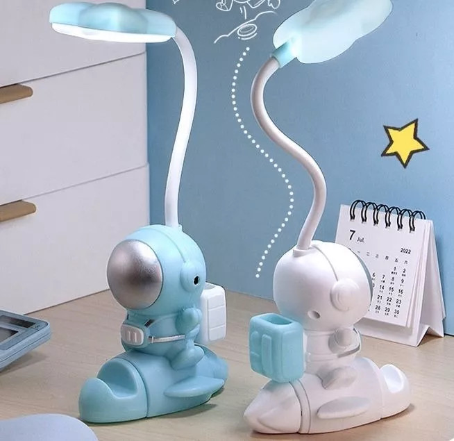 Lampa LED cu functie suport telefon, astronaut alb/turcoaz — varianta 2