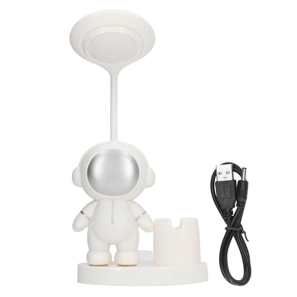 Lampa LED cu suport creioane si ascutitoare, astronaut alb — 2