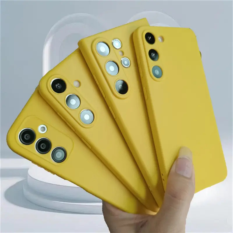 Husa Samsung Galaxy S24 Ultra, Luxury Silicone, catifea in interior, protectie camere, galbena — varianta 2