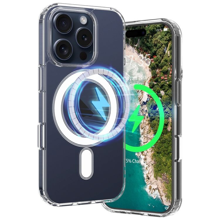 Husa protectie Apple iPhone 16 Pro Max, Magsafe, SnapOn, AntiDrop, Acryl+TPU, transparenta — varianta 3