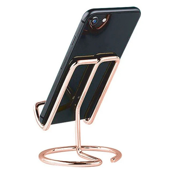 Suport birou pentru telefon mobil, metalic, rose gold — 2