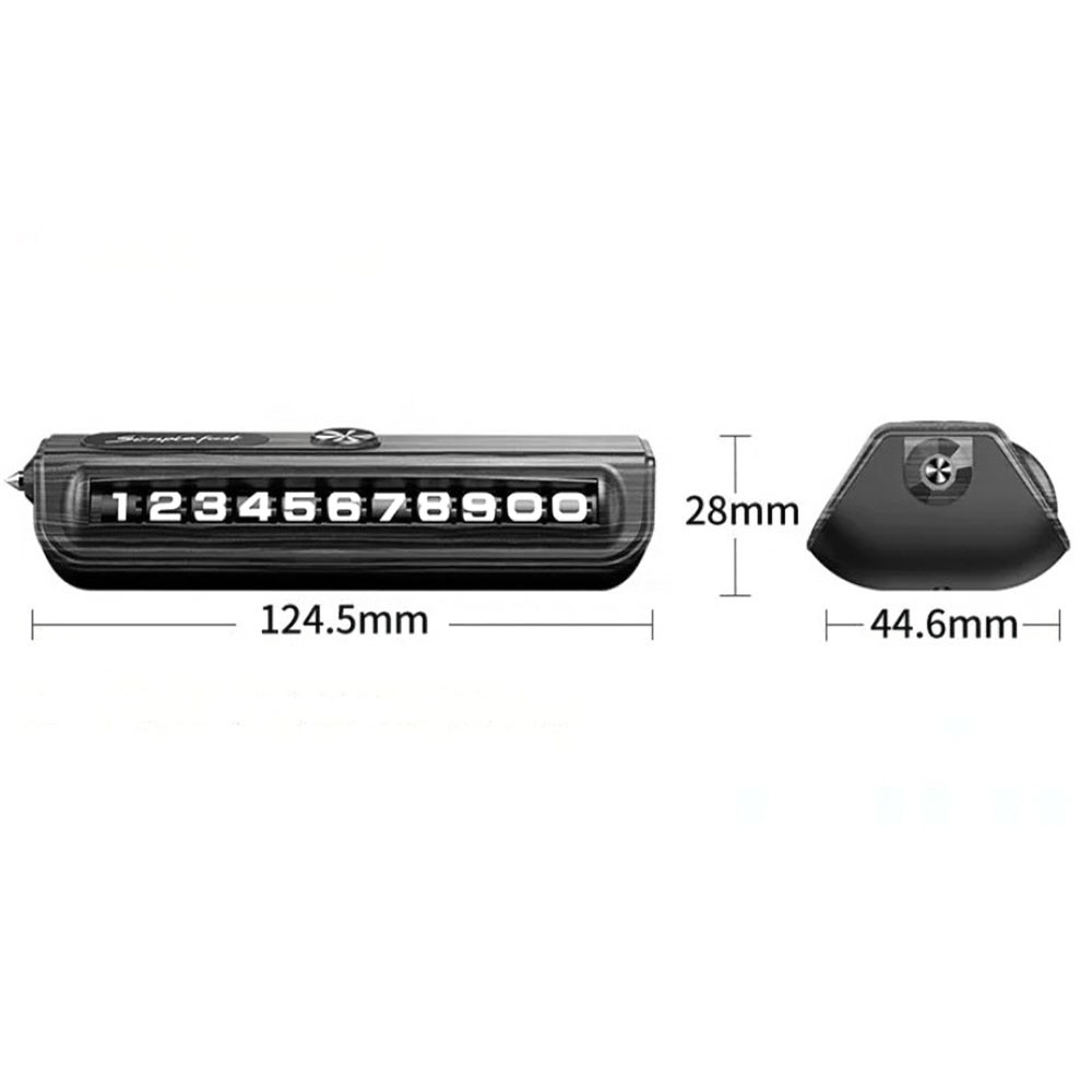 Afișaj număr telefon auto, functie ciocan de urgenta, imitatie carbon, negru — varianta 3