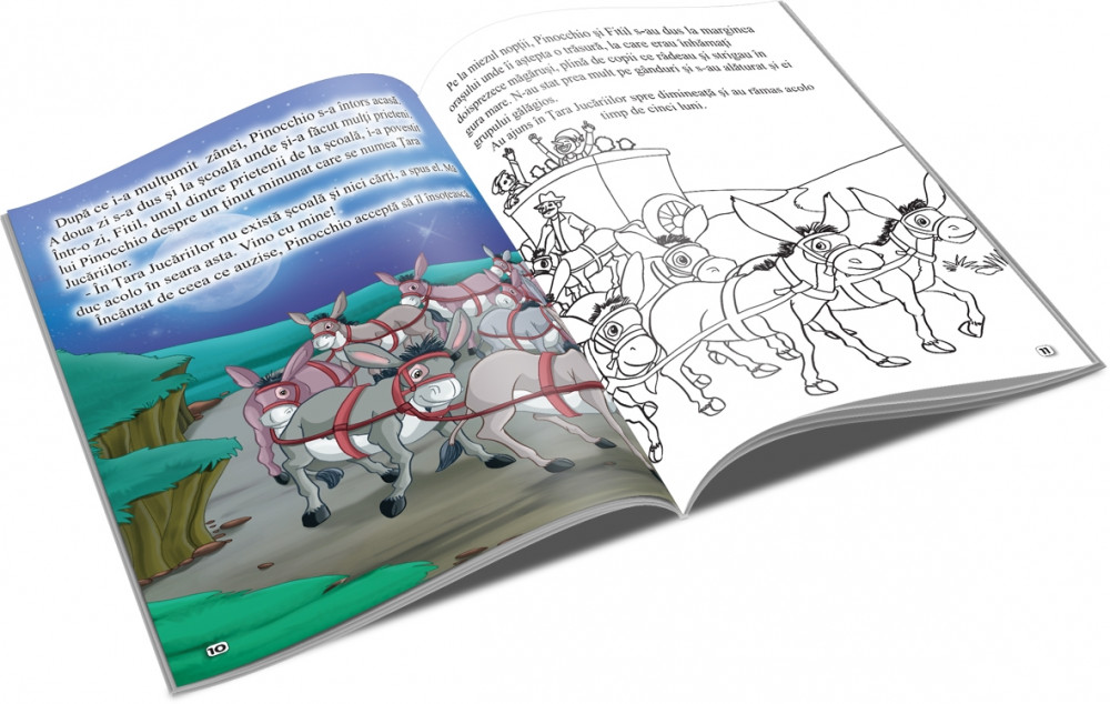 Carte de citit si colorat A5, editura Unicart, Pinocchio — 2