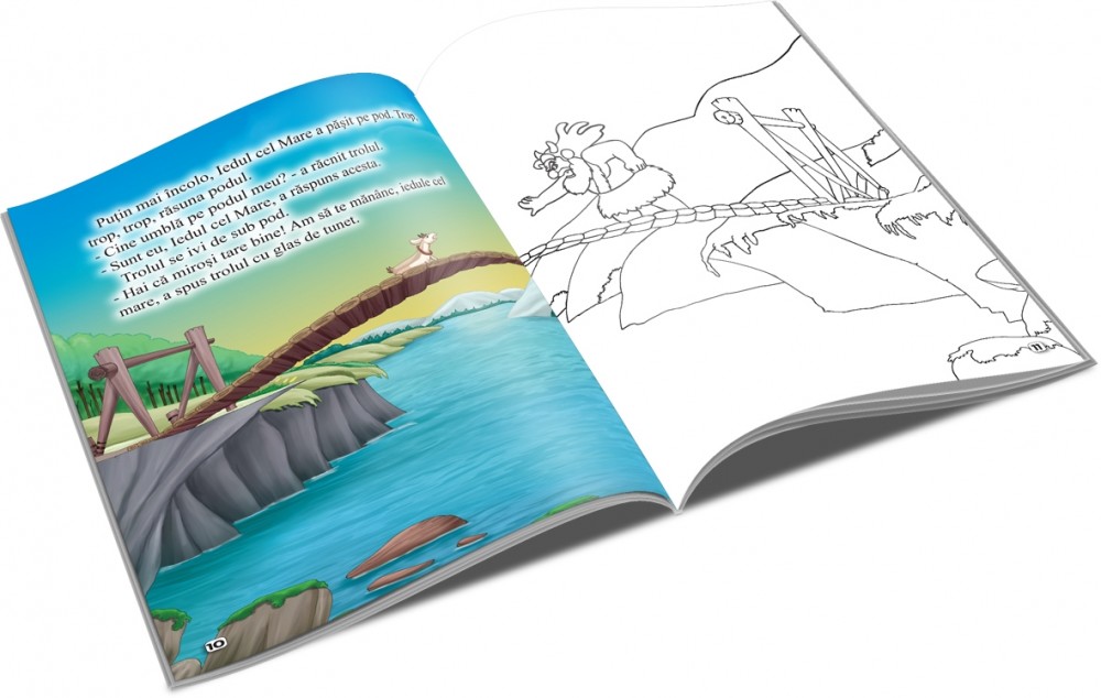 Carte de citit si colorat, editura Unicart, Cei trei iezi — varianta 2