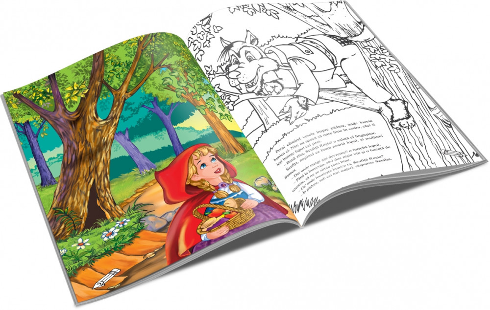 Carte de citit si colorat A5, editura Unicart, Scufita rosie — 2