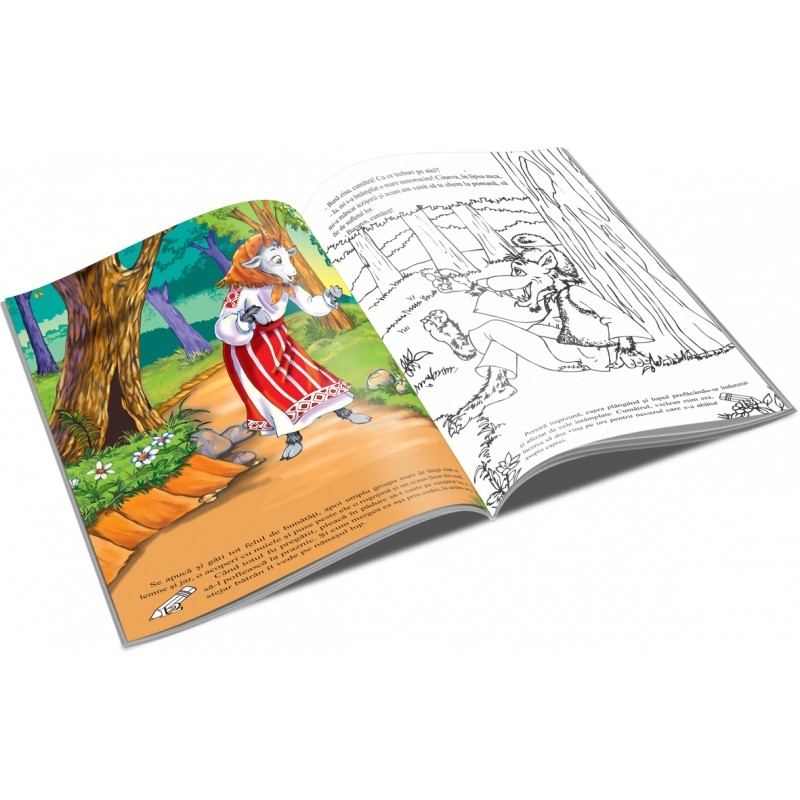 Carte de citit si colorat A5, editura Unicart, Capra cu trei iezi — varianta 2