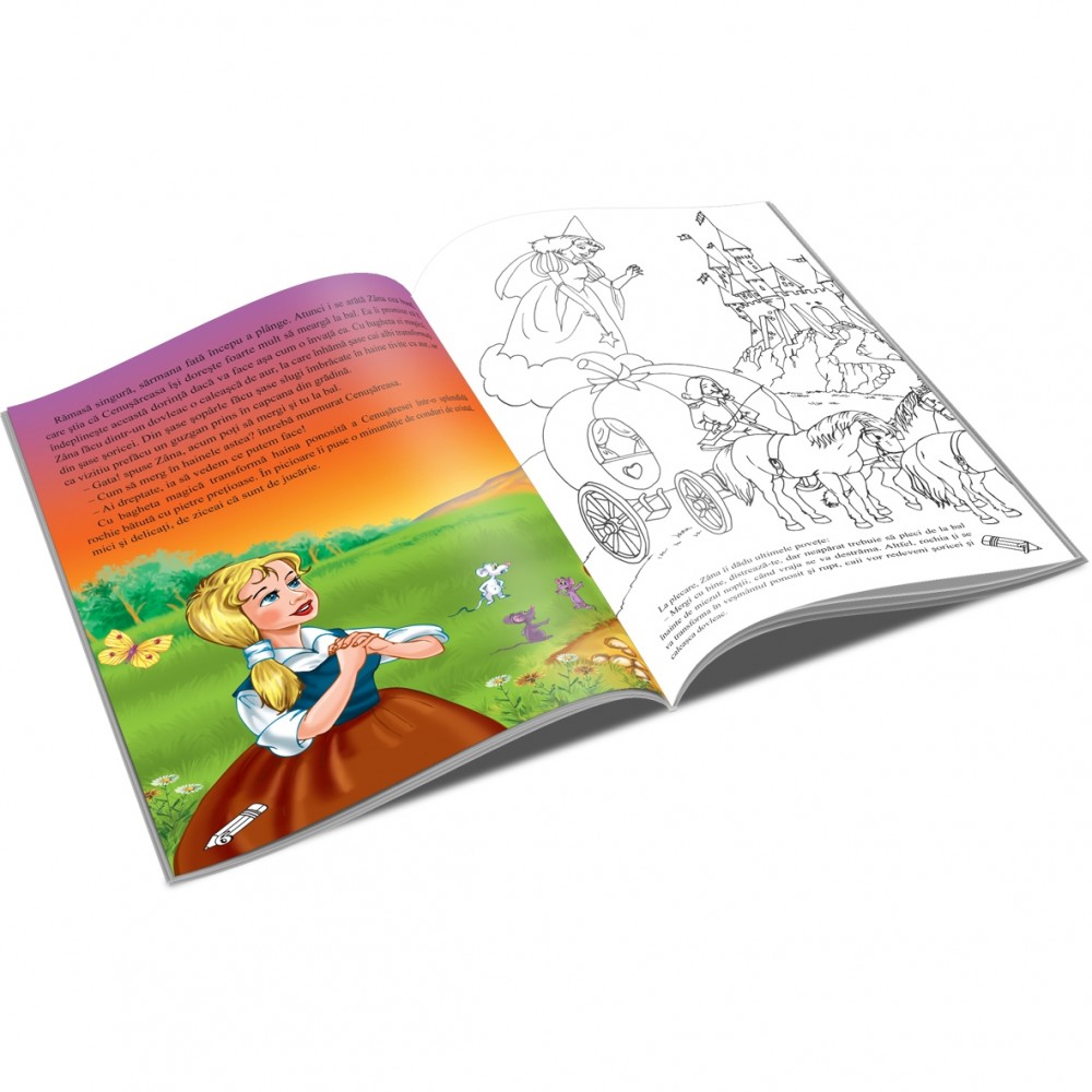 Carte de citit si colorat A5, editura Unicart, Cenusareasa — 2