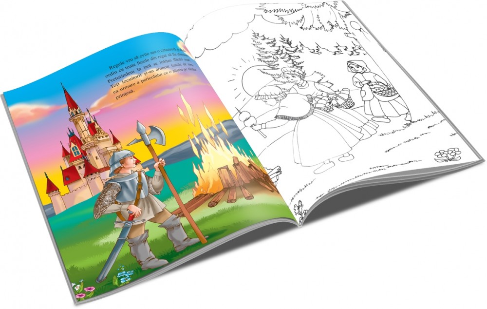 Carte de citit si colorat, editura Unicart, Frumoasa adormita — varianta 2